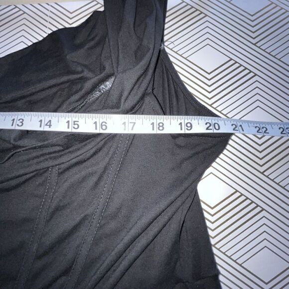 ASOS‎ Design Curve Dress Sz 20 Black Draped Crossover Neck Midi Tapered - Picture 11 of 14